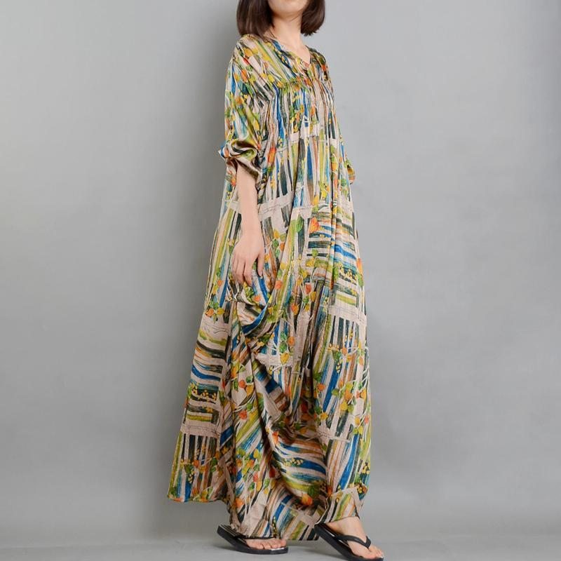 Robe Maxi D'été Décontractée À Col En V Pour Femmes