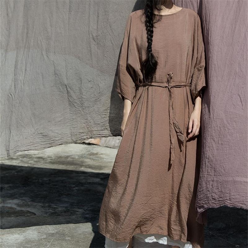 Robe Maxi À Manches Courtes Avec Bloc De Couleur À La Mode Et À La Mode Avec Ceinture