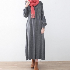 Robe Pull En Tricot À Col En V Gris Littéraire D'automne