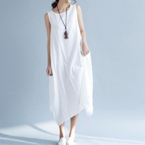 Robe Sans Manches En Coton Et Lin