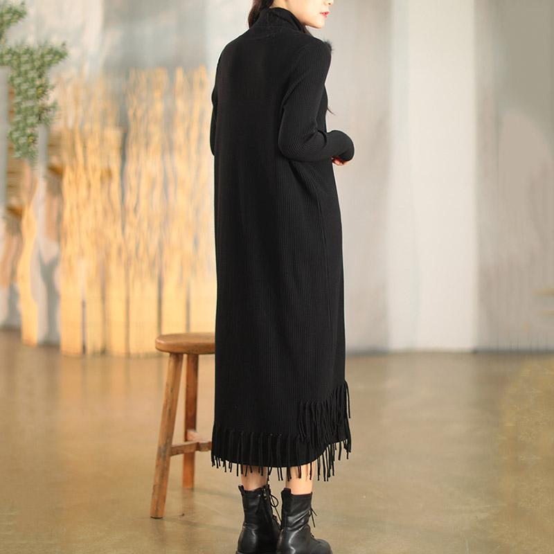 Winter Tassel Long Knitted Pull Dress Basic