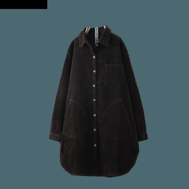 Automne Hiver Solide Col Rabattu Manteau Lâche