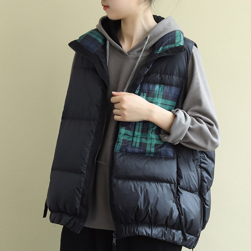 Gilet Chaud Ample Automne Hiver Manteau En Duvet De Velours