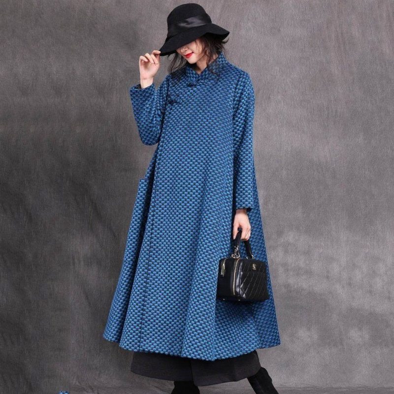 Manteau Ample À Boucle Rétro En Laine Automne-hiver