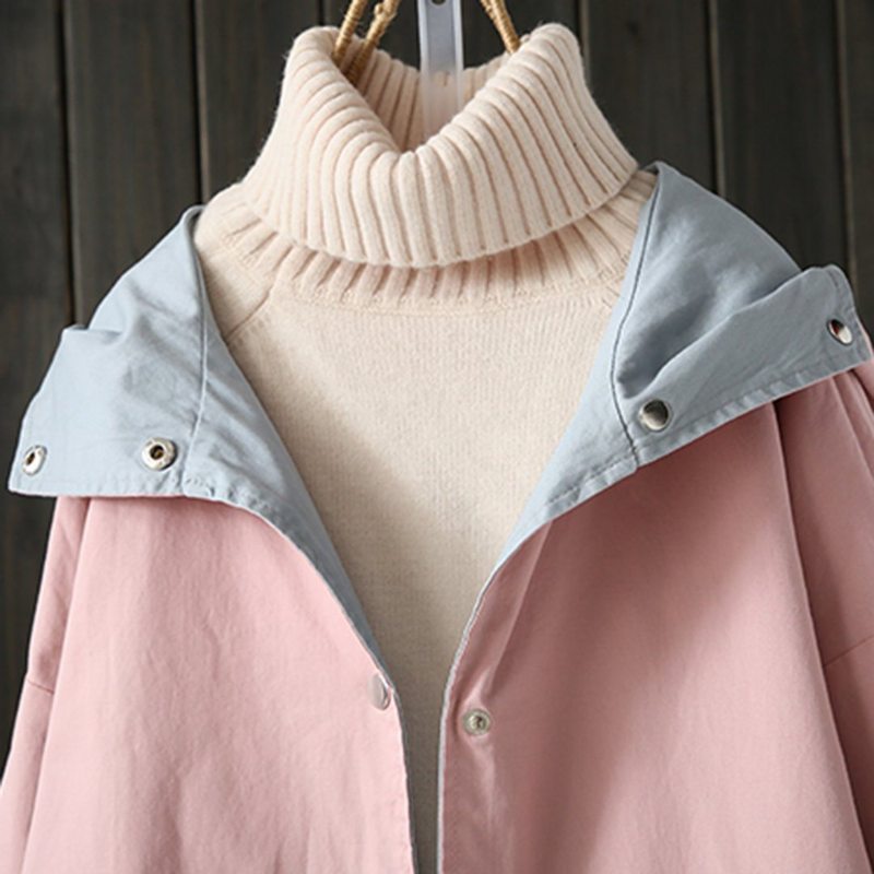 Manteau Ample Imprimé À Capuche De Grande Taille