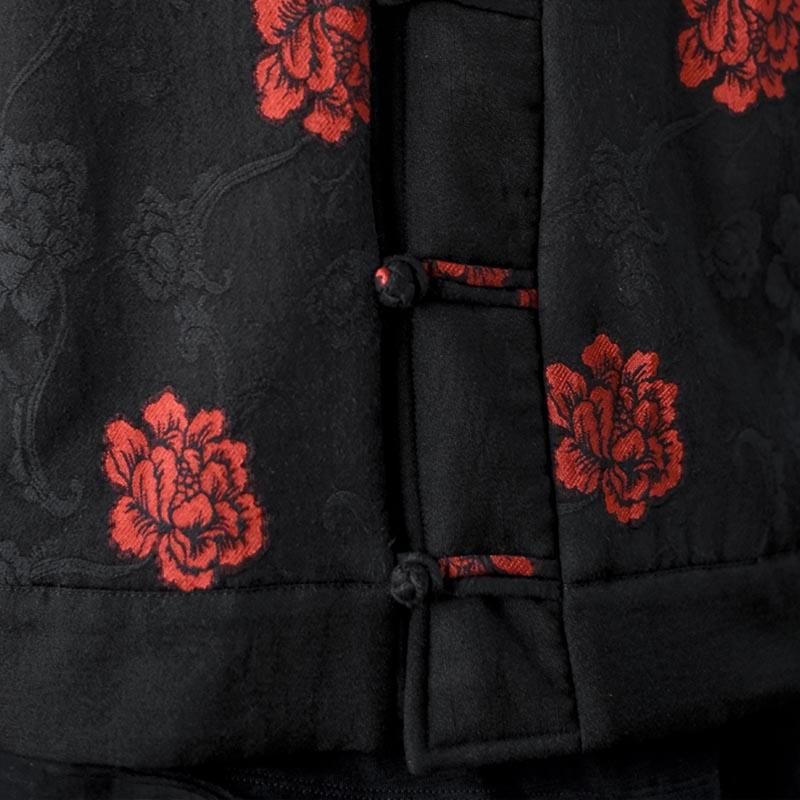 Manteau Ample Matelassé En Coton Et Lin À Fleurs Rétro