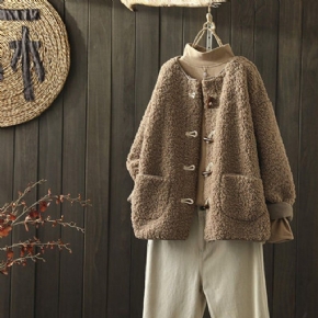 Manteau À Boucle En Corne D'ours En Peluche