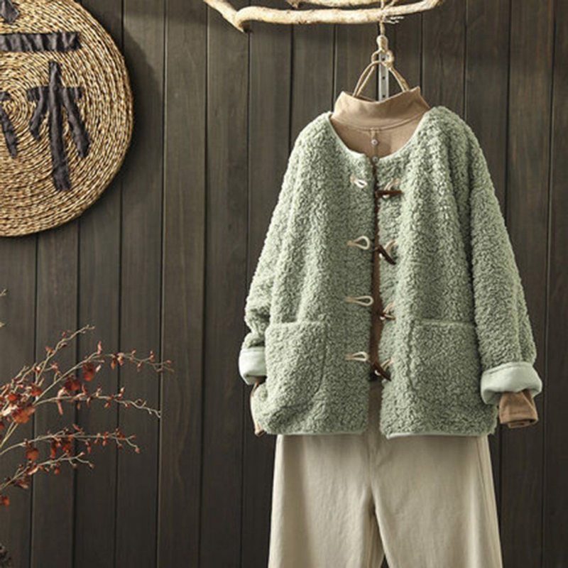 Manteau À Boucle En Corne D'ours En Peluche