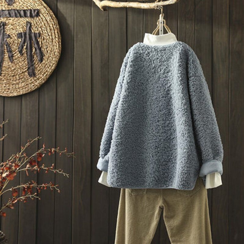 Manteau À Boucle En Corne D'ours En Peluche