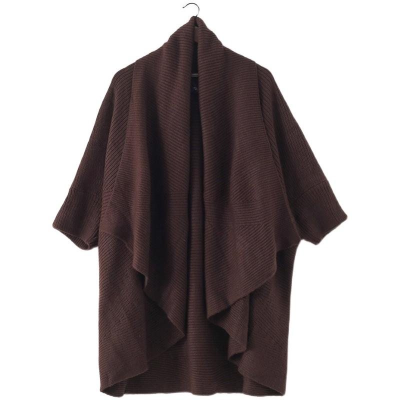 Manteau Châle Sans Bouton À Manches Chauve-souris