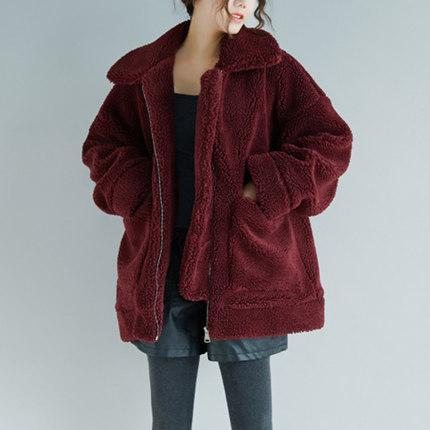 Manteau Confortable D'automne En Cachemire D'agneau De Grande Taille