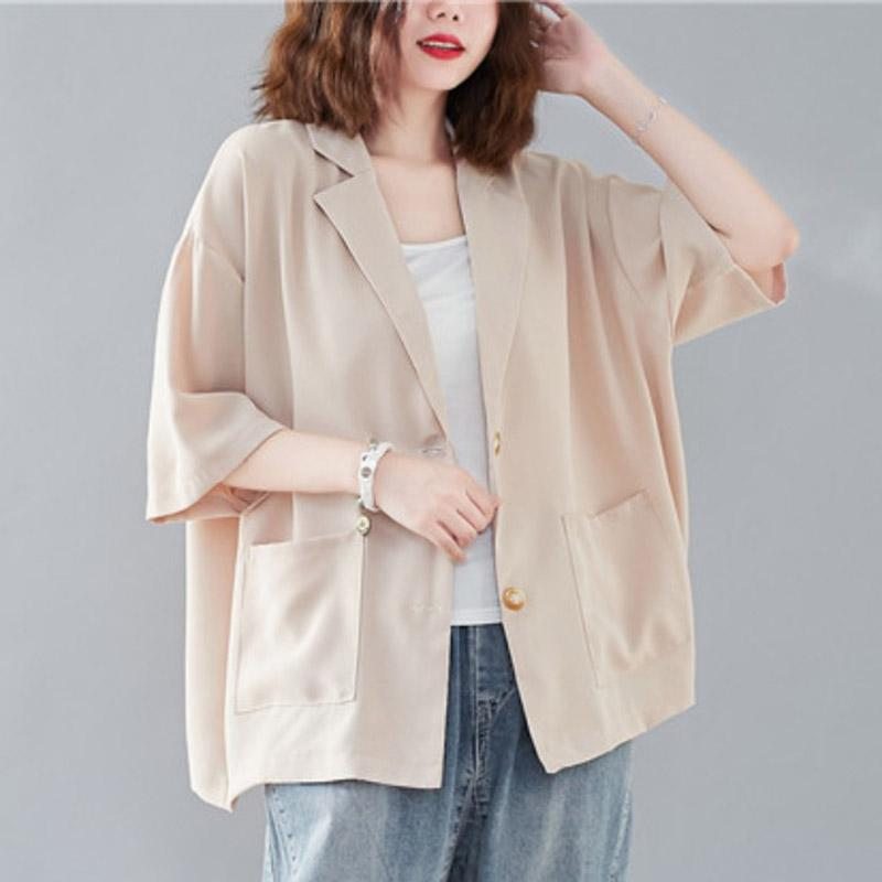 Manteau De Costume Ample En Mousseline De Soie D'été Pour Femme