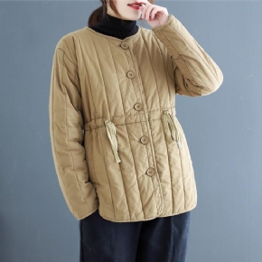 Manteau Décontracté À Boutons Rembourrés En Coton Rétro D'hiver