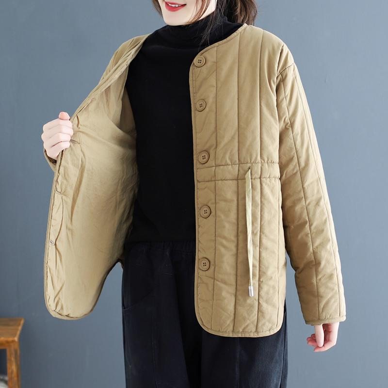 Manteau Décontracté À Boutons Rembourrés En Coton Rétro D'hiver