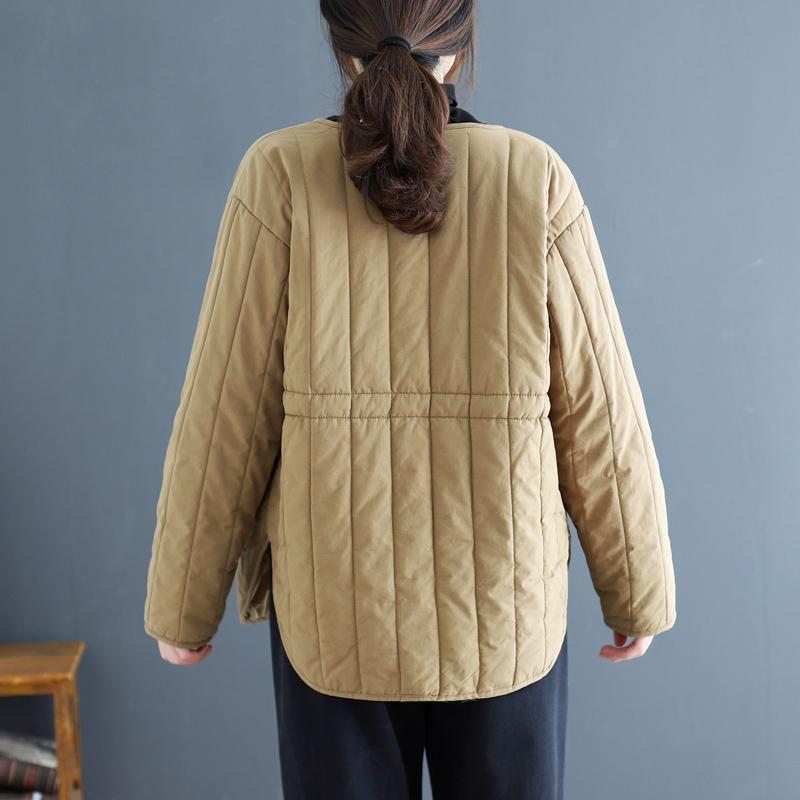 Manteau Décontracté À Boutons Rembourrés En Coton Rétro D'hiver