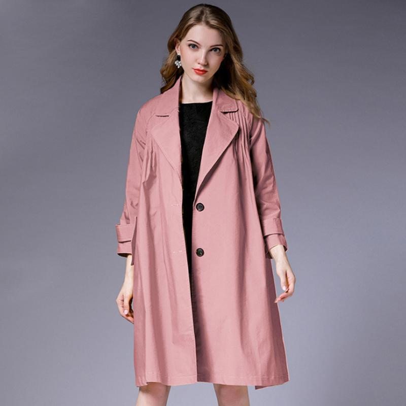 Manteau Femme Col Revers Couleur Unie Grande Taille