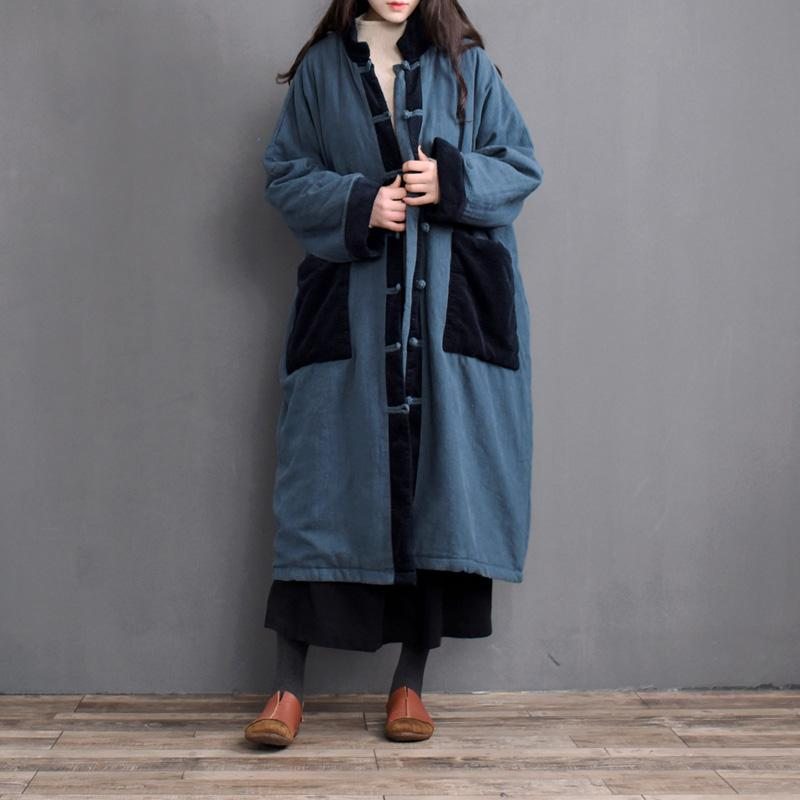 Manteau D'hiver Ample En Coton Et Lin Pour Femme