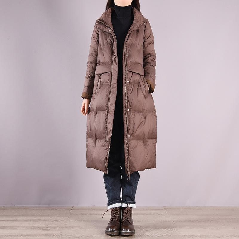 Manteau D'hiver Décontracté À Col Montant Avec Fermeture Éclair