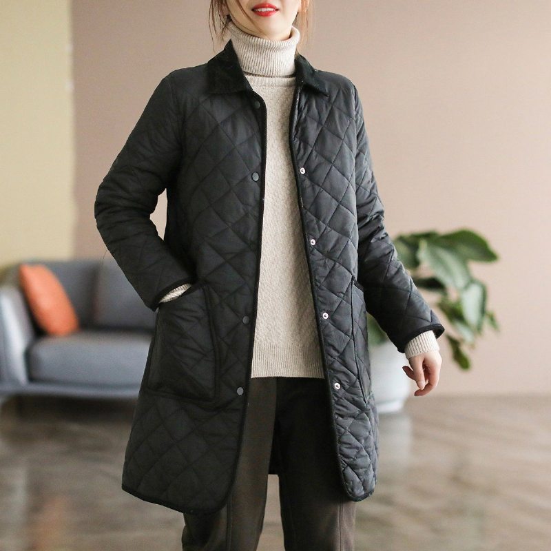 Manteau D'hiver Décontracté En Coton À Simple Boutonnage