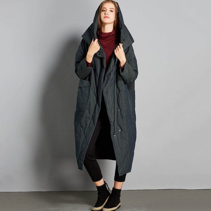 Manteau D'hiver En Duvet À Capuche Avec Poches