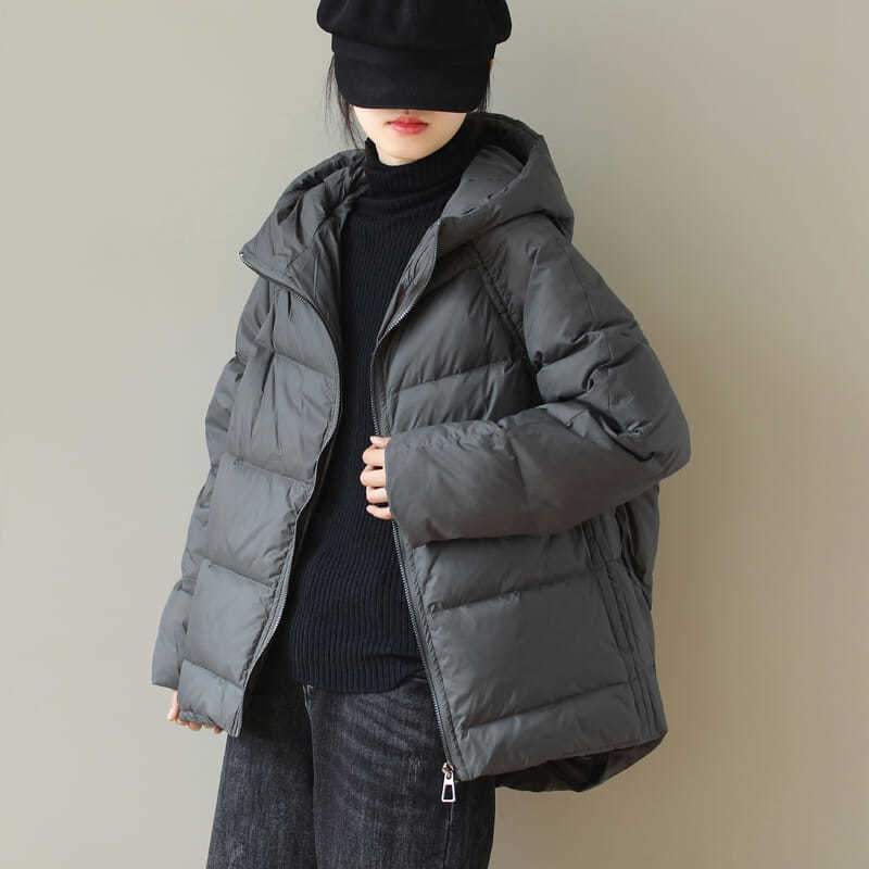 Manteau D'hiver En Duvet Chaud À Capuche En Patchwork Léger