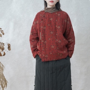 Manteau D'hiver En Lin Et Coton Épais Rétro