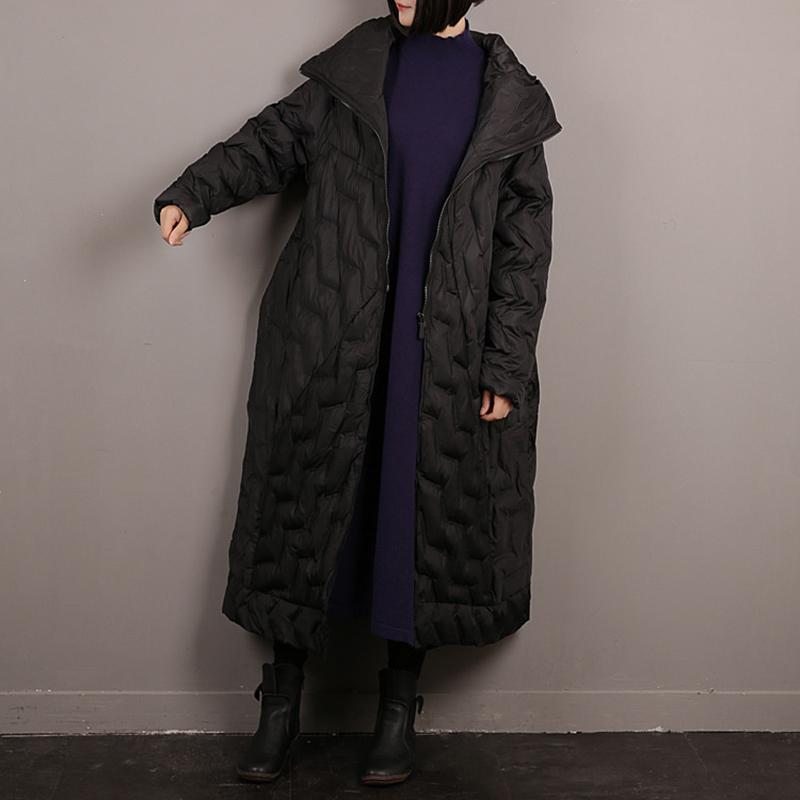 Manteau D'hiver Long Et Épais À Capuche Asymétrique