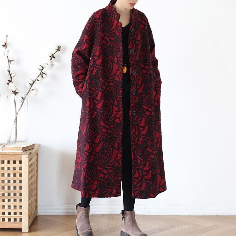 Manteau En Laine Jacquard D'automne