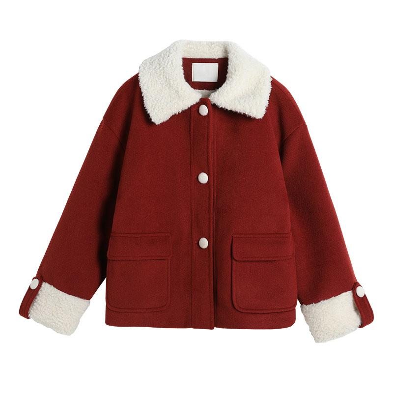 Manteau En Laine Rouge Vintage