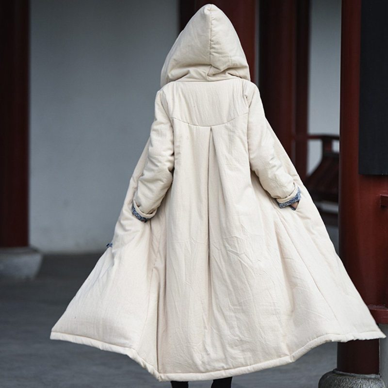 Manteau Matelassé À Capuche Avec Nœuds Imprimés