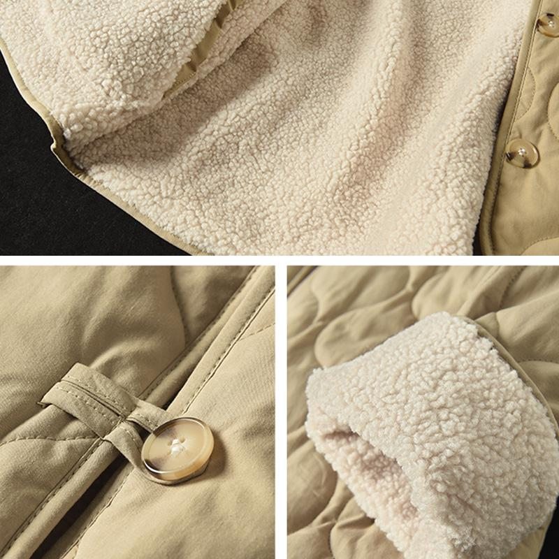 Manteau En Peluche À Revers Décontracté Pour Femmes D'hiver