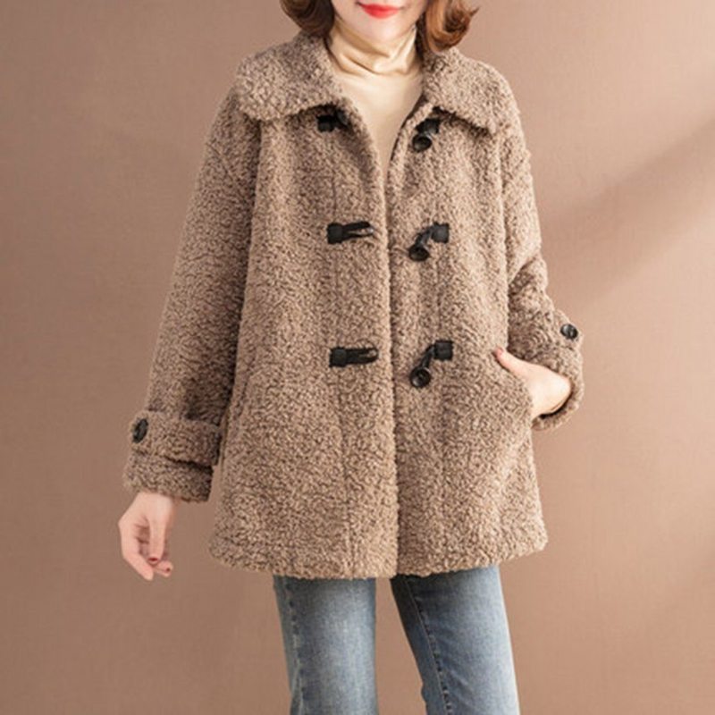 Manteau Teddy Bear Bottons Faux Cachemire