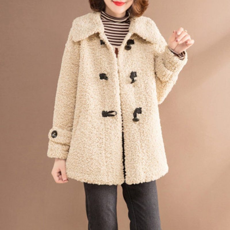 Manteau Teddy Bear Bottons Faux Cachemire