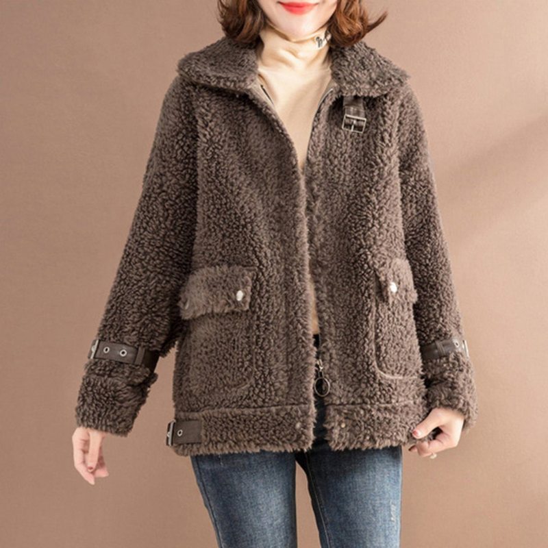 Manteau Teddy Bear En Cachemire Avec Boucle