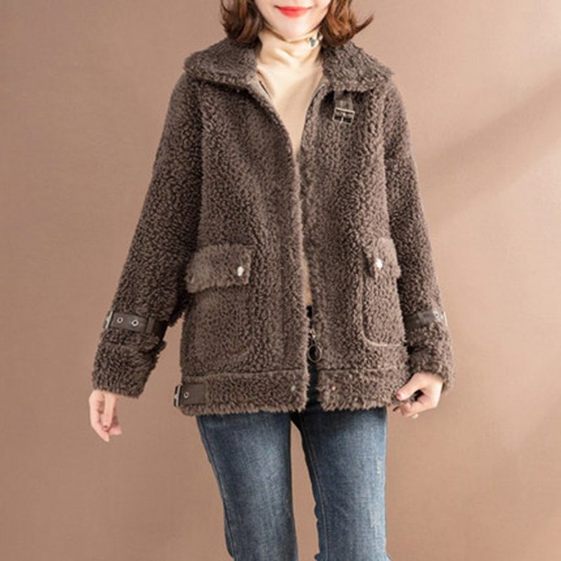 Manteau Teddy Bear En Cachemire Avec Boucle