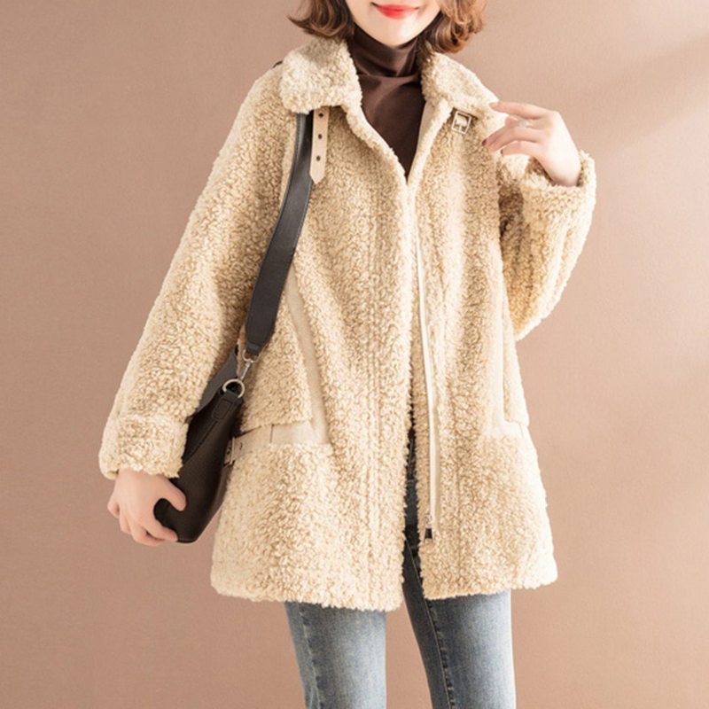 Manteau De Veste De Moto En Cachemire Teddy Bear