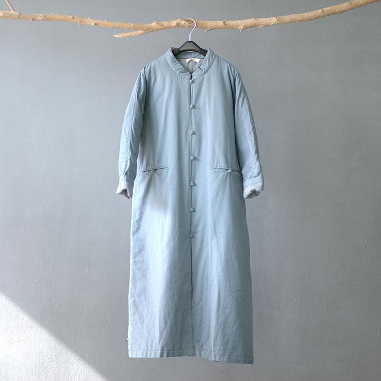 Trench-coat Épais À Col Montant Rétro Chinois