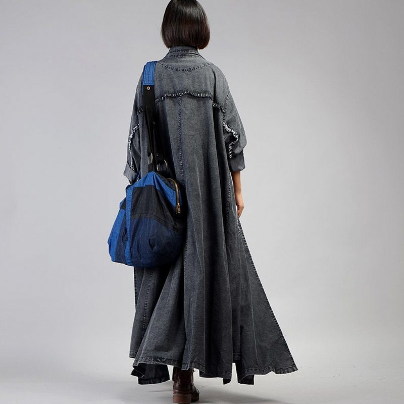 Trench Long En Denim Irrégulier