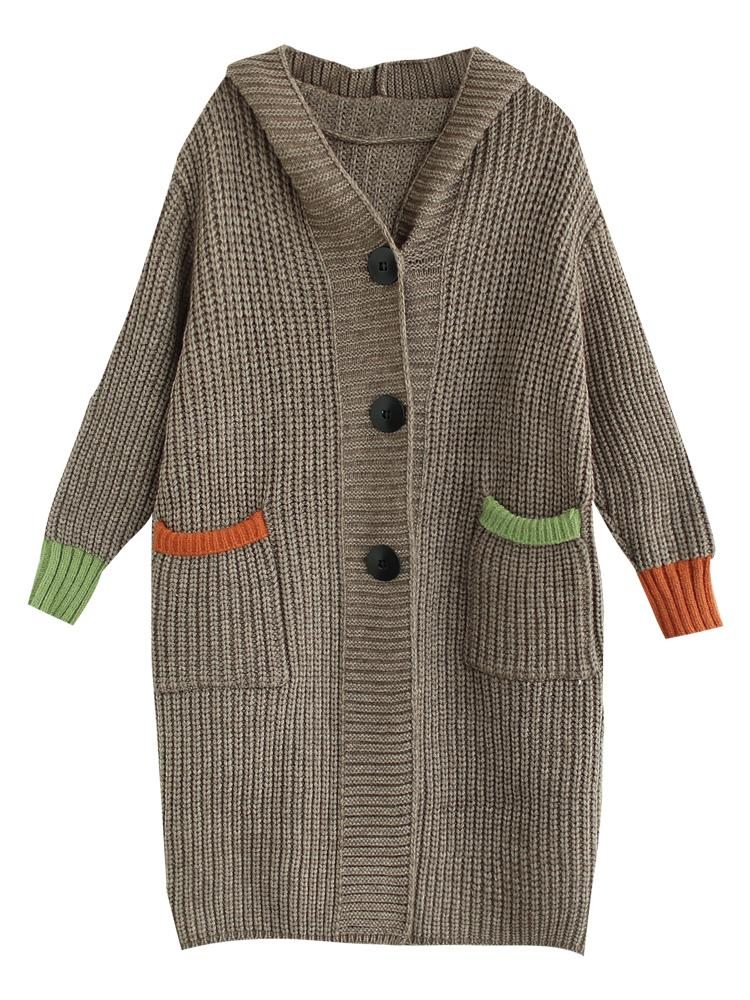 Veste Cardigan À Capuche Ample Grande Taille Automne