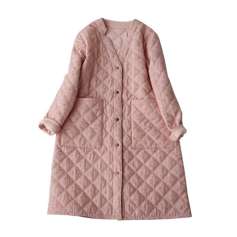 Veste Matelassée En Laine Et Lin En Coton Automne Hiver Manteau En Laine Pour Femme