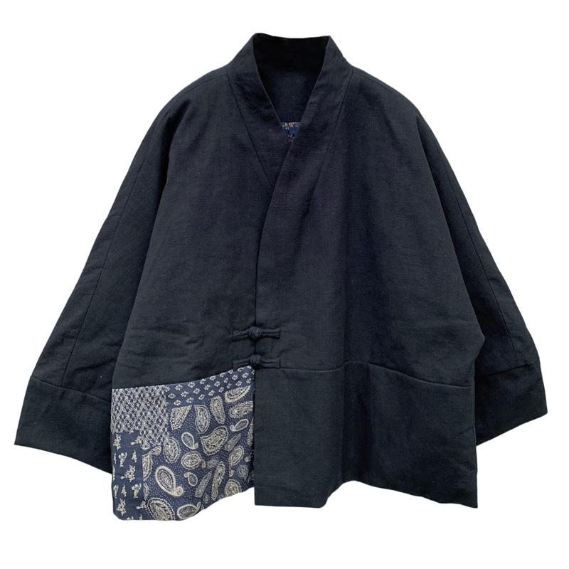 Veste Rétro Courte En Coton Et Lin De Style Chinois