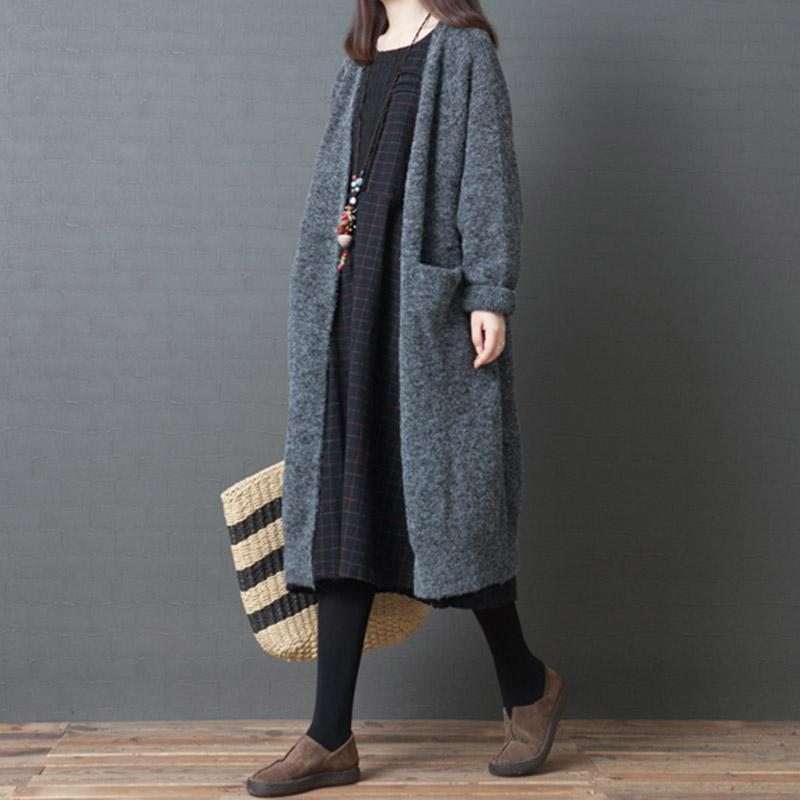 Au-dessus Du Genou Cardigan En Tricot Ample D'hiver