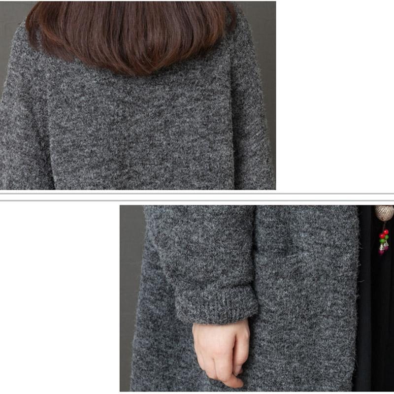 Au-dessus Du Genou Cardigan En Tricot Ample D'hiver