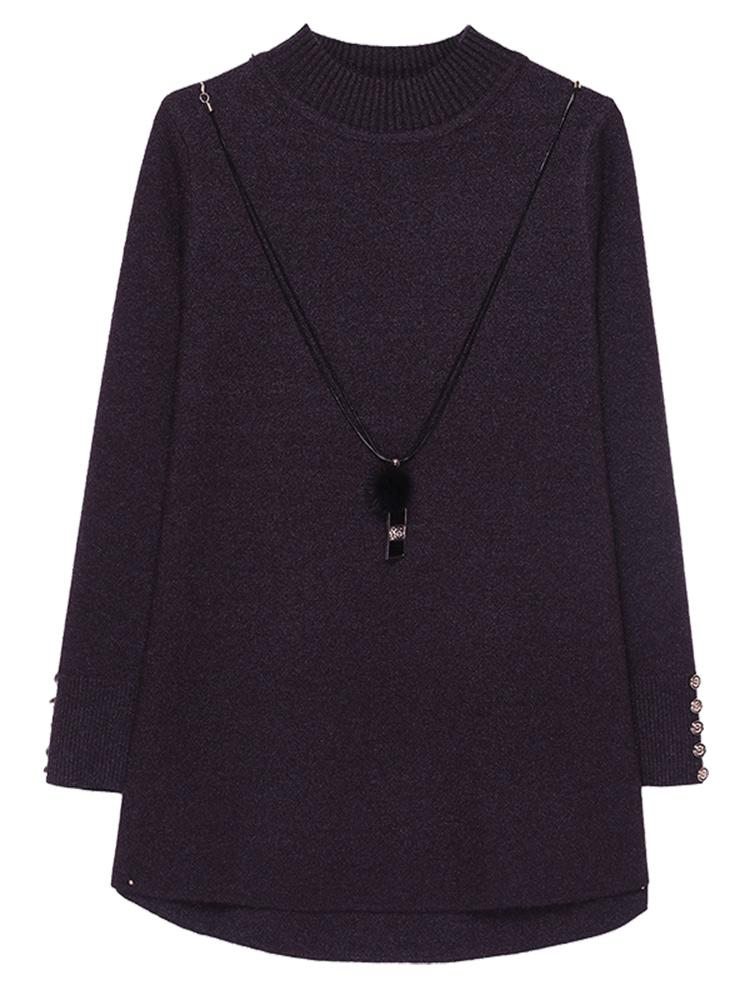 Pull Mi-long En Maille Pour Femme