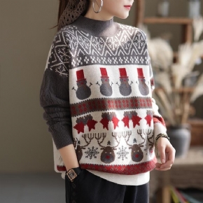 Pull Tricoté En Laine De Style Noël Pour Femmes D'hiver