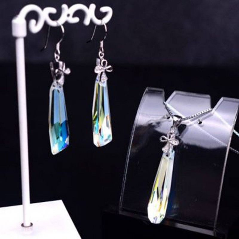 Bijoux En Argent Sterling Avec Cristal Autrichien De Type Trophée Cadeau De La Saint-valentin Collier Boucles D'oreilles