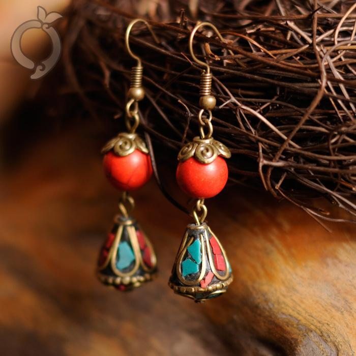 Boucles D'oreilles Classiques D'accessoires De Style Ethnique Vintage