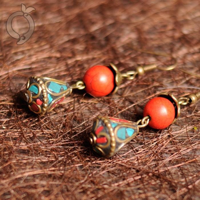 Boucles D'oreilles Classiques D'accessoires De Style Ethnique Vintage