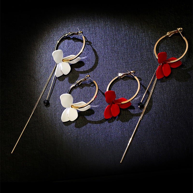 Boucles D'oreilles Élégantes Florales À La Mode