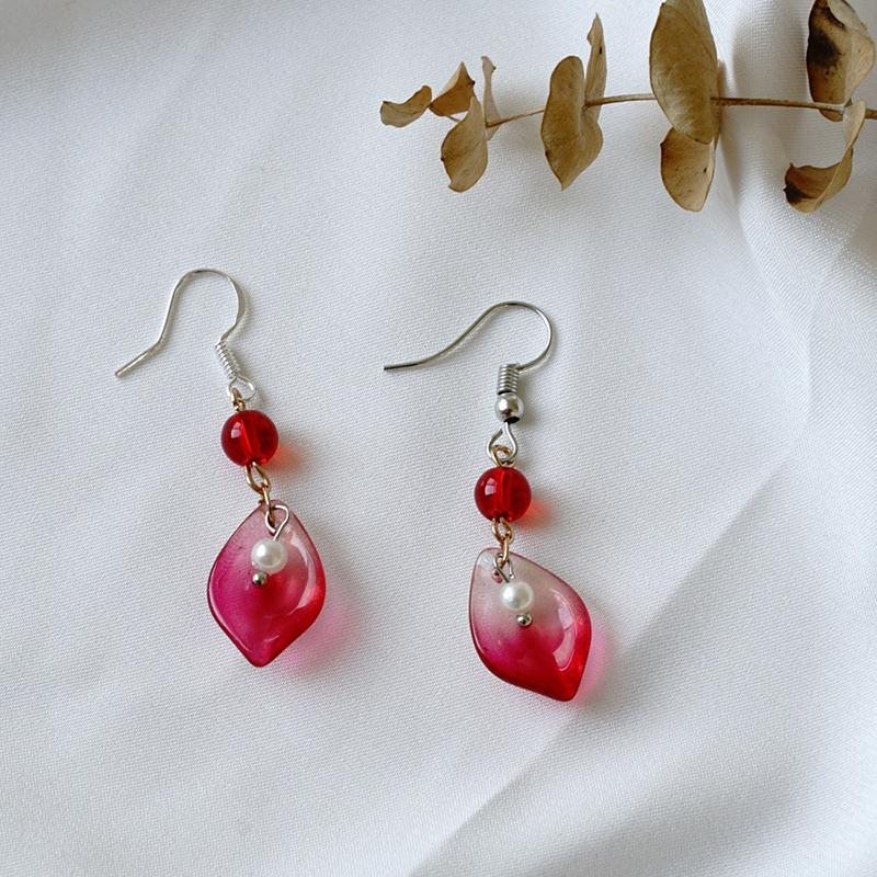 Boucles D'oreilles Femme Vintage Verre Et Perle